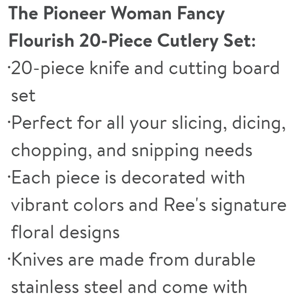 New Pioneer Woman Fancy Flourish Cultery Set